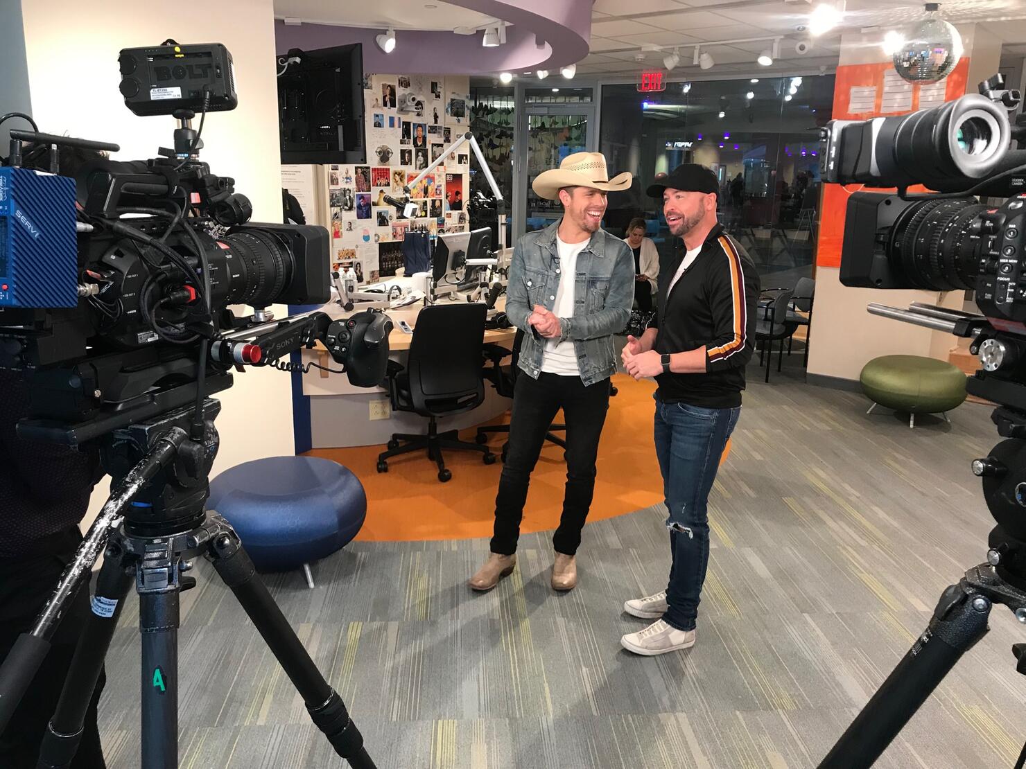 Dustin Lynch and Cody Alan at Seacrest Studios at Monroe Carell Jr. Children’s Hospital at Vanderbilt. 