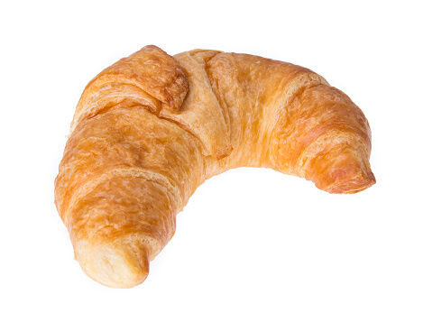 Close-Up Of Croissant Against White Background