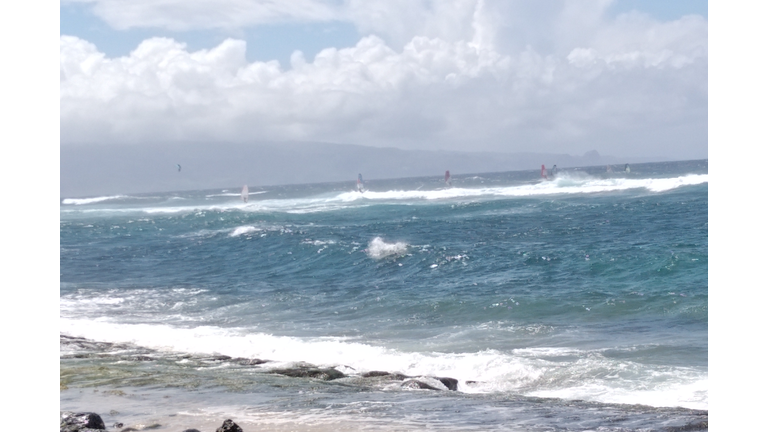 Windsurfers at Ho'okipa Beach Park