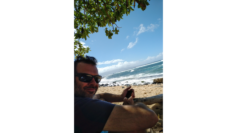 Matt enjoys the beach