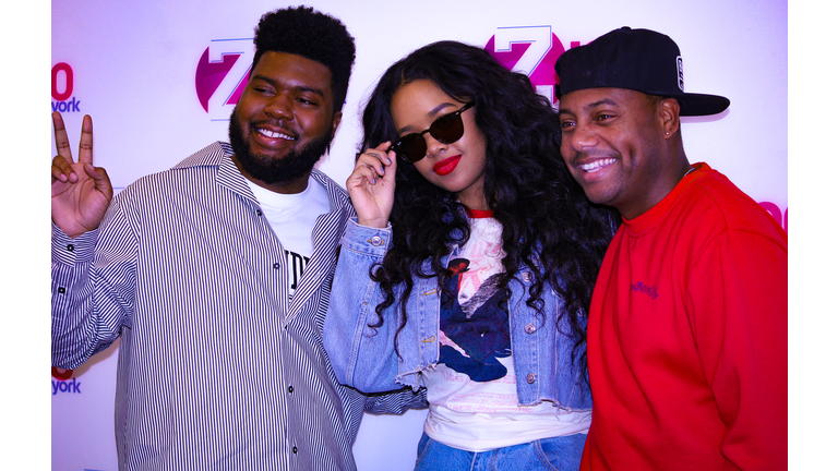 Khalid, H.E.R. and Maxwell in the Z100 studio