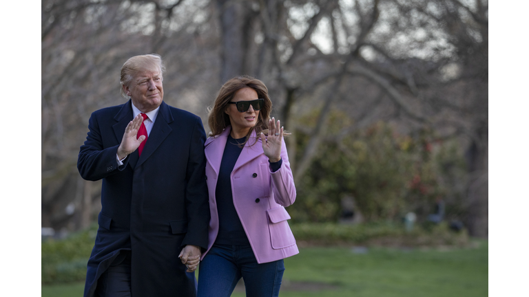 President Trump Returns To The White House After Weekend in Mar a Lago