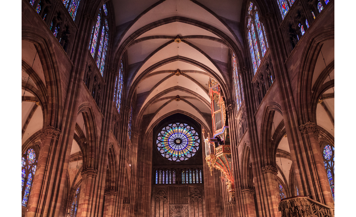 The great organ and Rose window of Cathédrale Notre Dame de Strasbourg / Strasbourg Cathedral