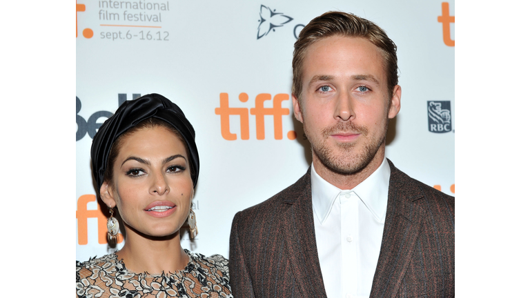 Actors Eva Mendes and Ryan Gosling attend 'The Place Beyond The Pines' premiere during the 2012 Toronto International Film Festival at Princess of Wales Theatre on September 7, 2012 in Toronto, Canada. (Photo by Sonia Recchia/Getty Images)