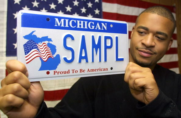 Patriotic Michigan License Plate