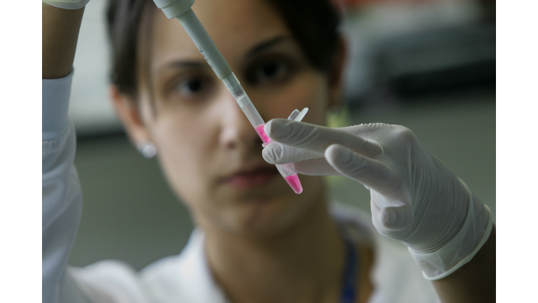 A scientific researcher extracts the RNA from embryonic stem cells in a laboratory, at the Univestiry of Sao Paulo's human genome research center, in Sao Paulo, Brazil, on March 4, 2008. Brazil's Federal Supreme Court will decide tomorrow on the continuity of the embryonic stem cells research, after Roman Catholich church officials and anti-abortion groups urged to ban it, as the stem cells extraction entails the destruction of the embryo. AFP PHOTO/Mauricio LIMA/Getty Images