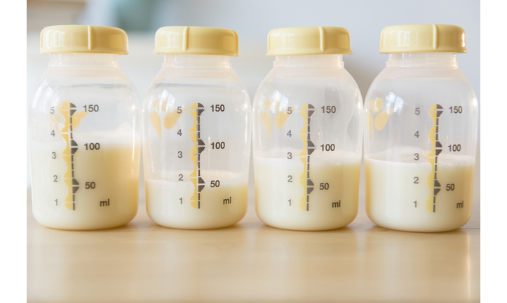 Bottles of breast milk