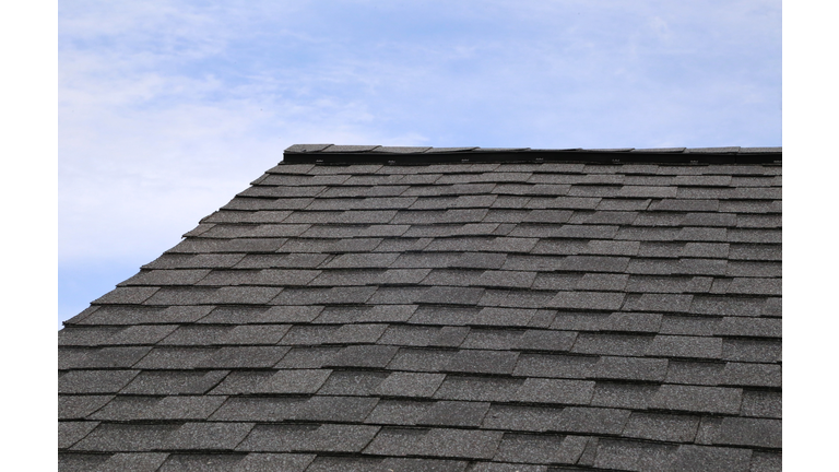 Tab styled asphalt roof shingles