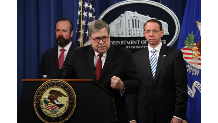 Attorney General William Barr Holds Press Conference To Discuss Release Of Mueller Report