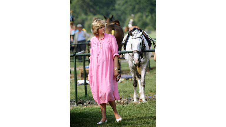 Diana, Princess of Wales, pregnant at Polo in Windsor,