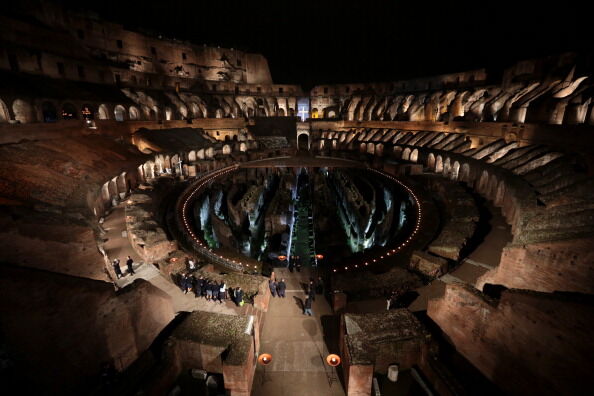 Pope Francis Attends Via Crucis At The Colosseum