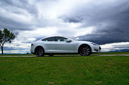 Tesla Model S & Clouds