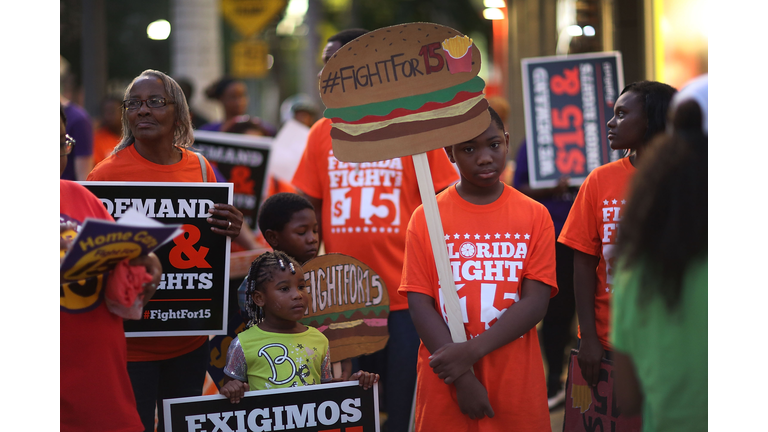Protestors Rally Across US On National Day Of Action For $15 Minimum Wage