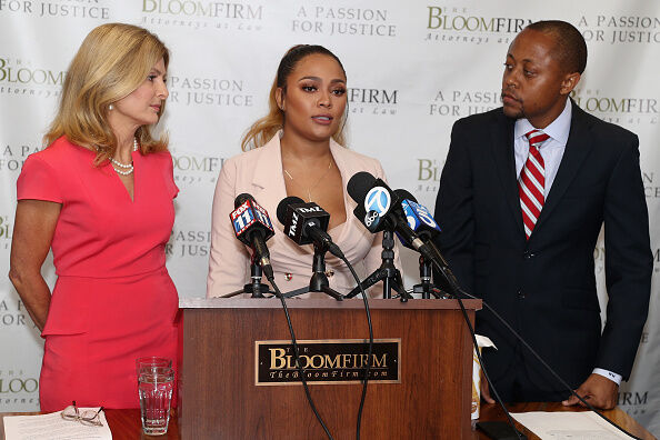 Teairra Mari And Her Attorneys Lisa Bloom And Walter Mosely Hold Press Conference About New Legal Action Against 50 Cent And Akbar Abdul-Ahad