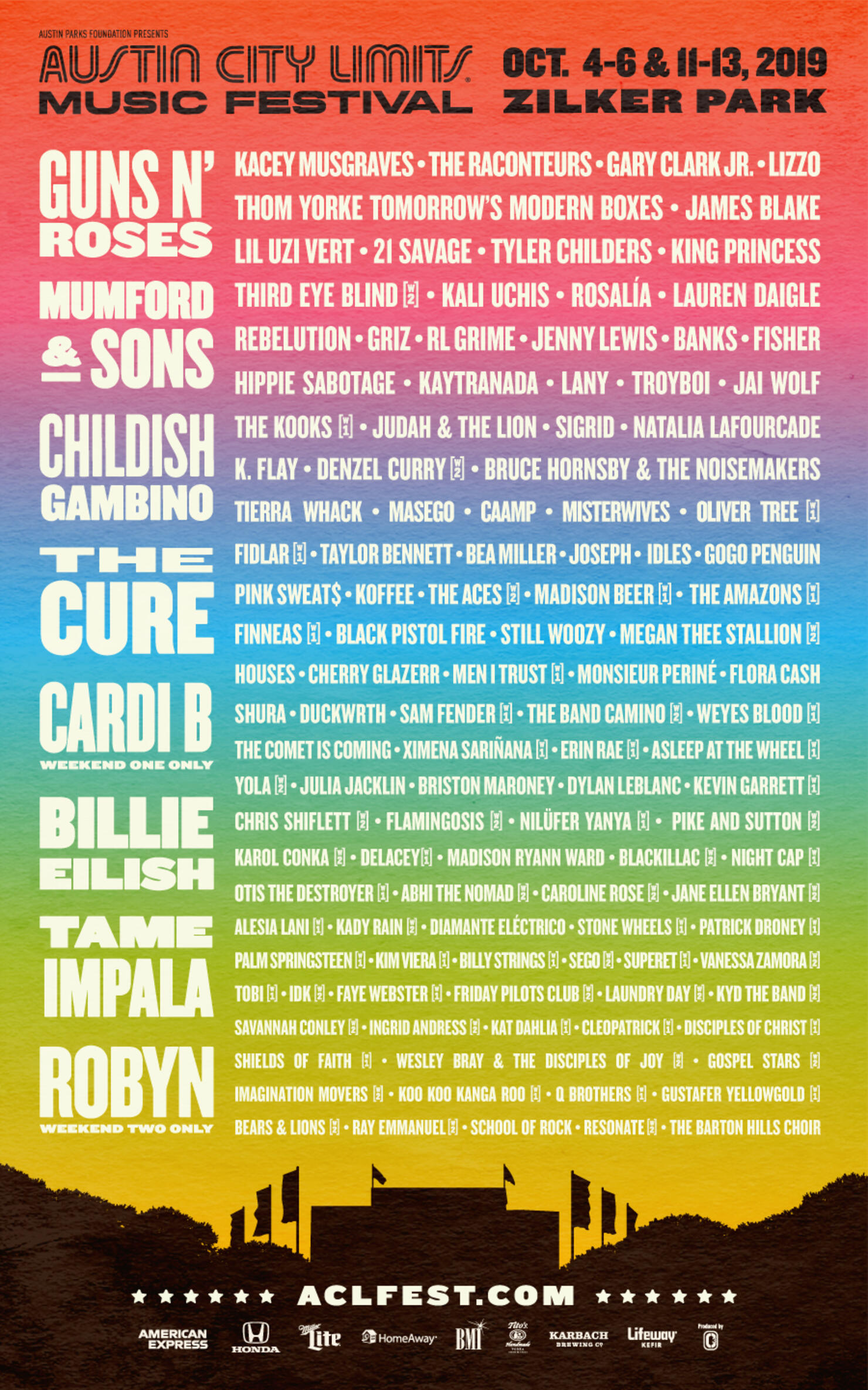 ACL Fest 2019 Lineup: Cardi B, Guns N' Roses & Billie ...