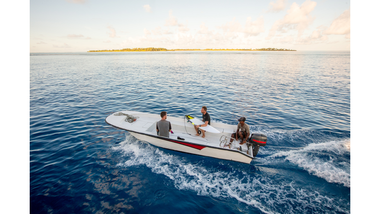 Heading out to catch some waves