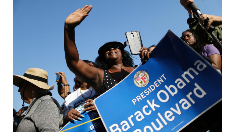 Los Angeles Neighborhood Celebrates Re-Naming Local Street To "Obama Boulevard"