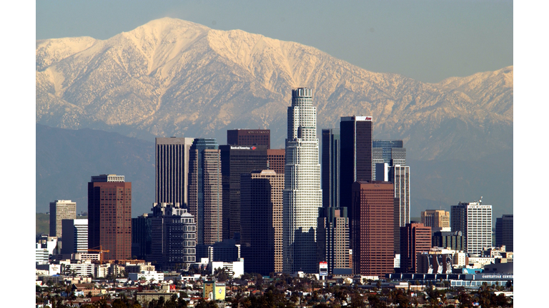 Storm Leaves Snowy Backdrop for Los Angeles