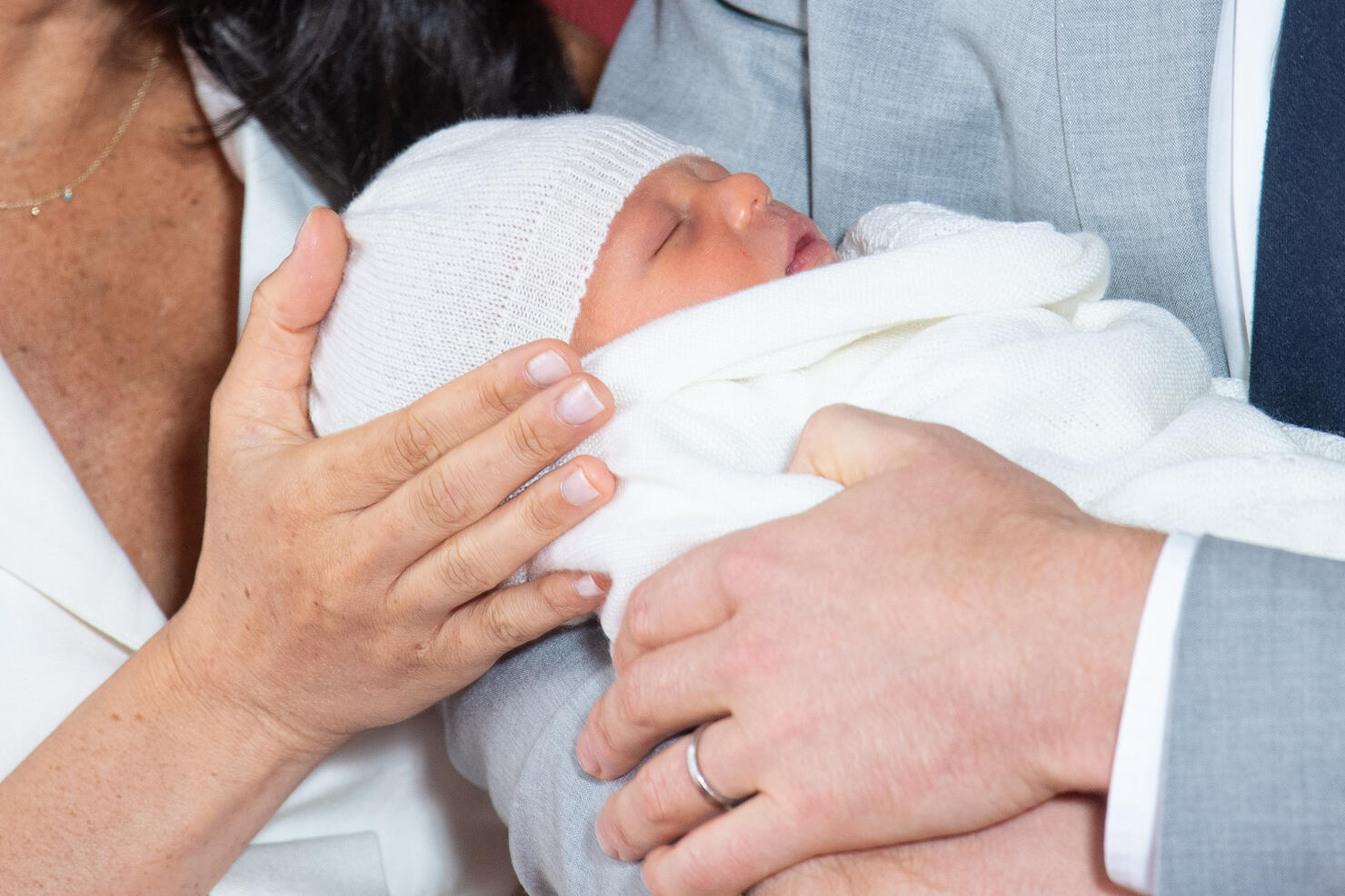 The Duke & Duchess Of Sussex Pose With Their Newborn Son