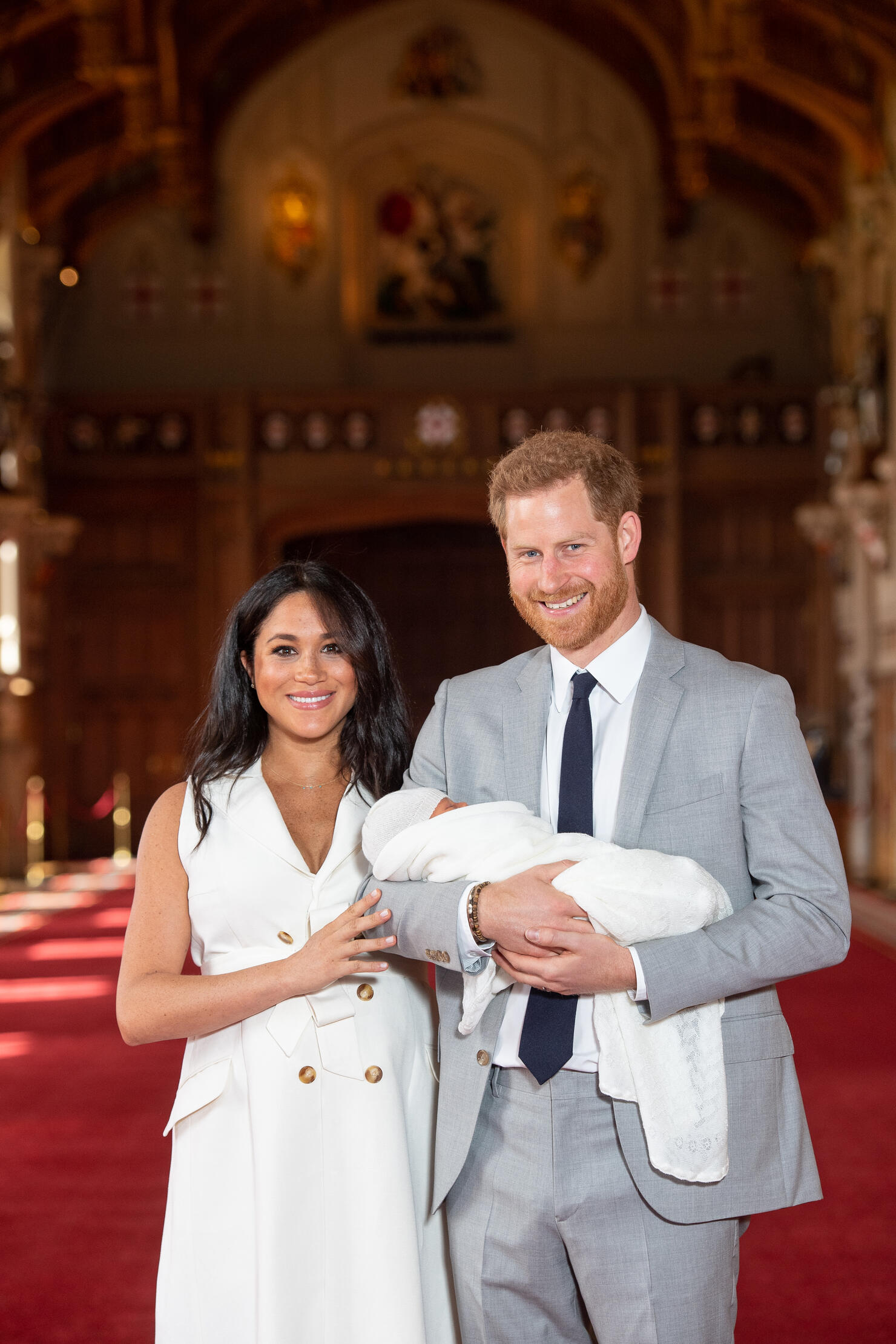The Duke & Duchess Of Sussex Pose With Their Newborn Son