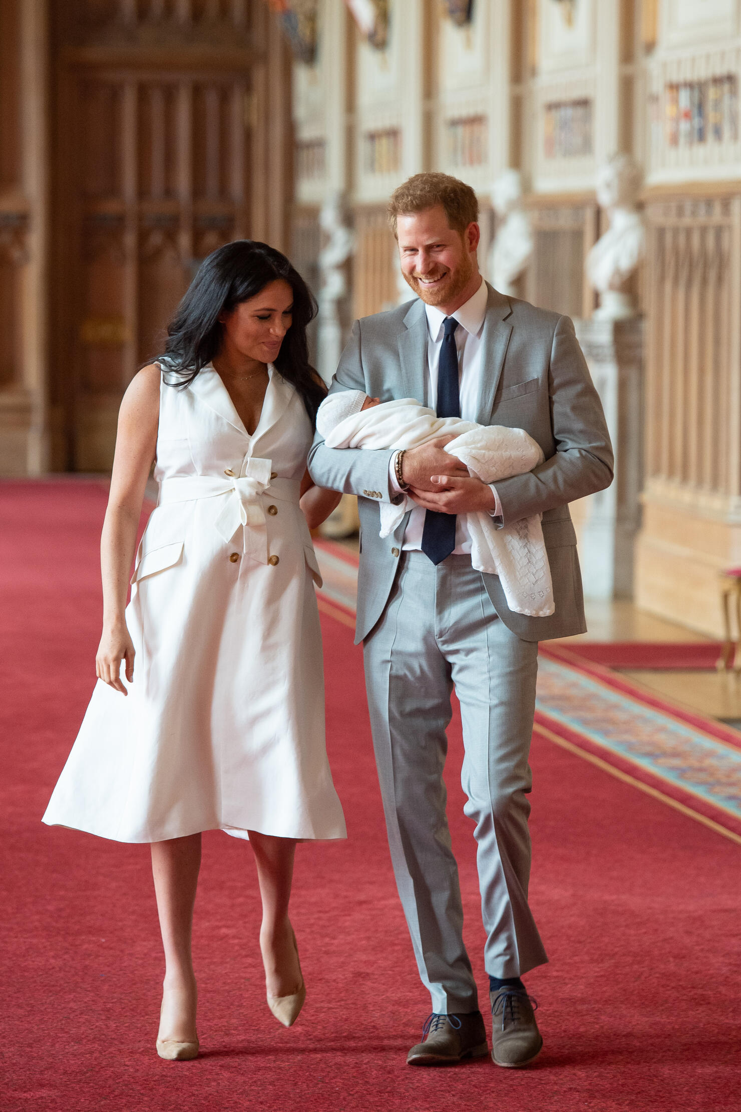 The Duke & Duchess Of Sussex Pose With Their Newborn Son