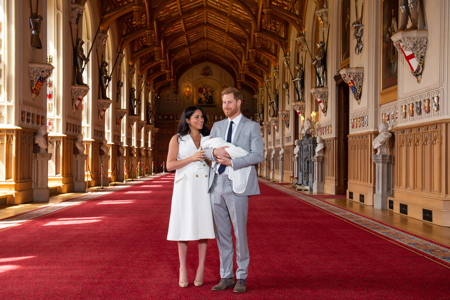 The Duke & Duchess Of Sussex Pose With Their Newborn Son