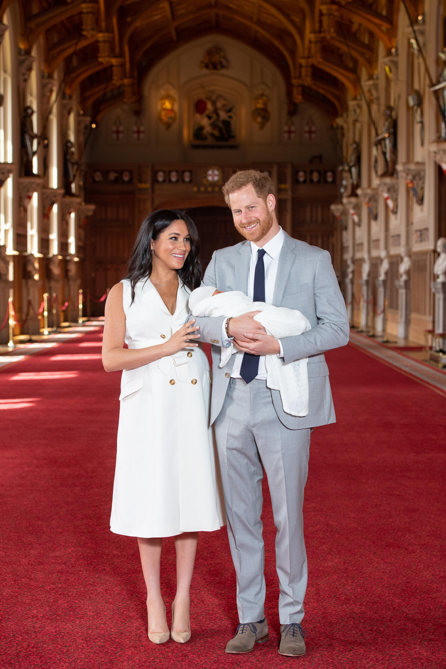 The Duke & Duchess Of Sussex Pose With Their Newborn Son