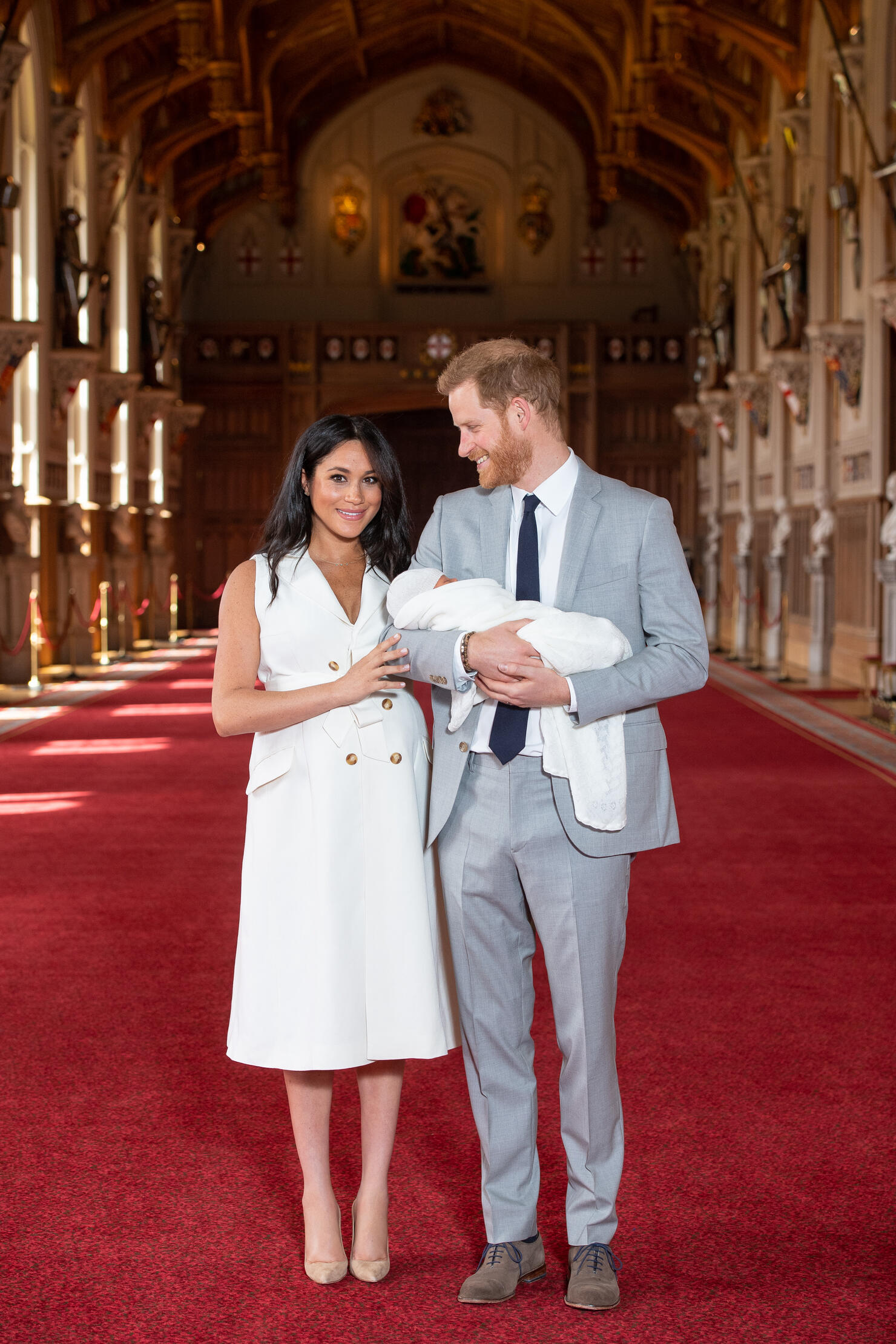 The Duke & Duchess Of Sussex Pose With Their Newborn Son