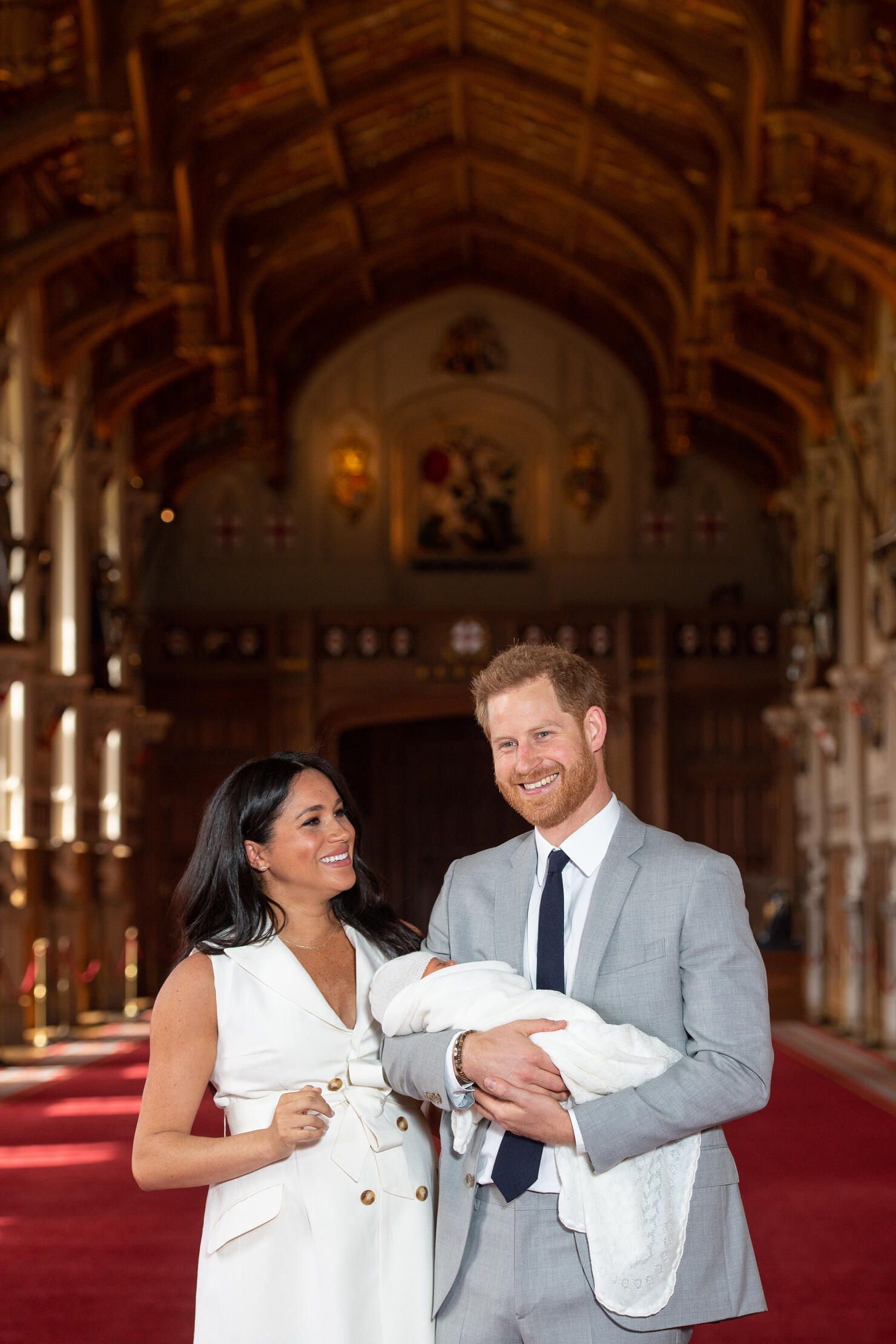 The Duke & Duchess Of Sussex Pose With Their Newborn Son