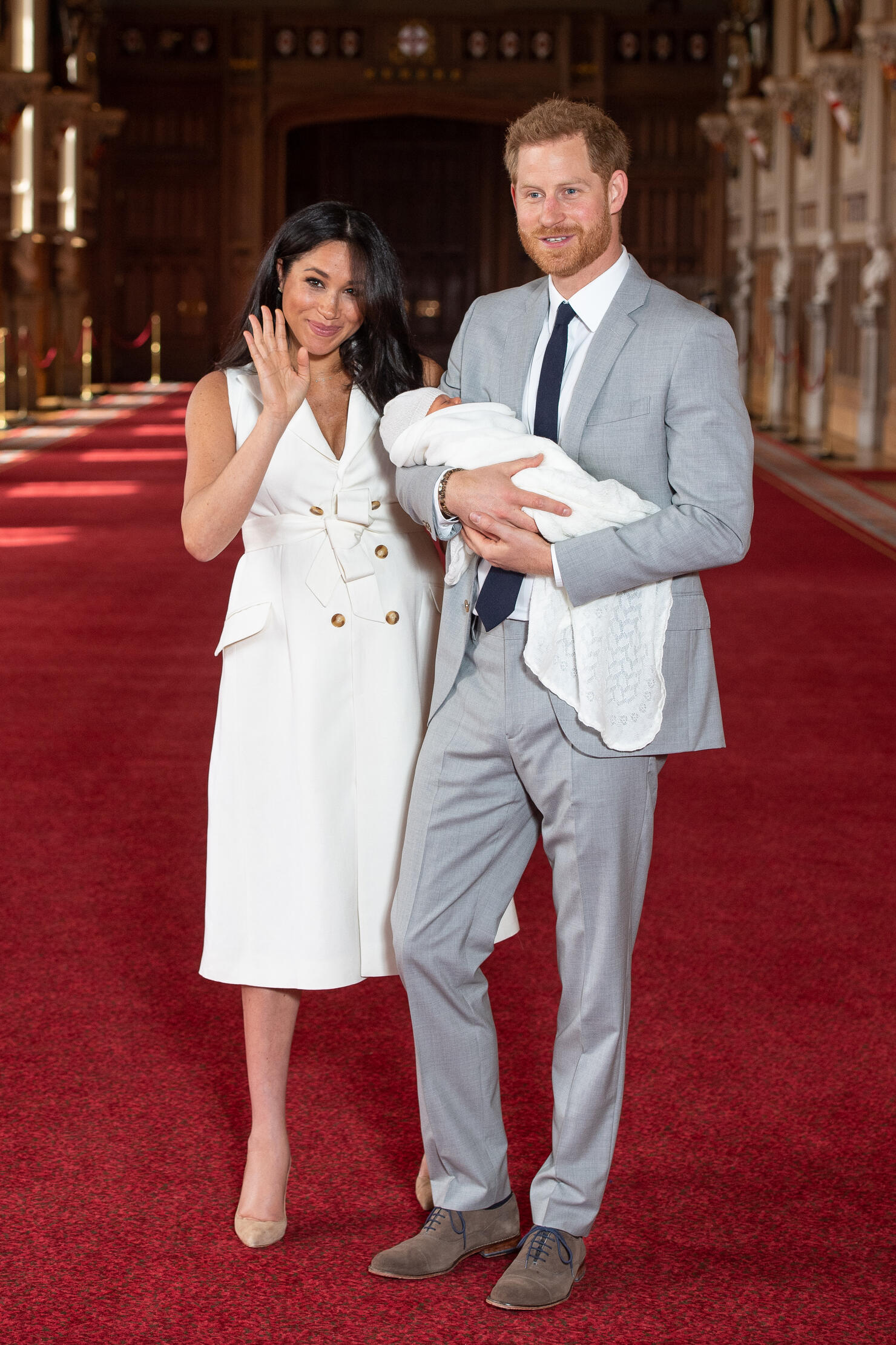 The Duke & Duchess Of Sussex Pose With Their Newborn Son