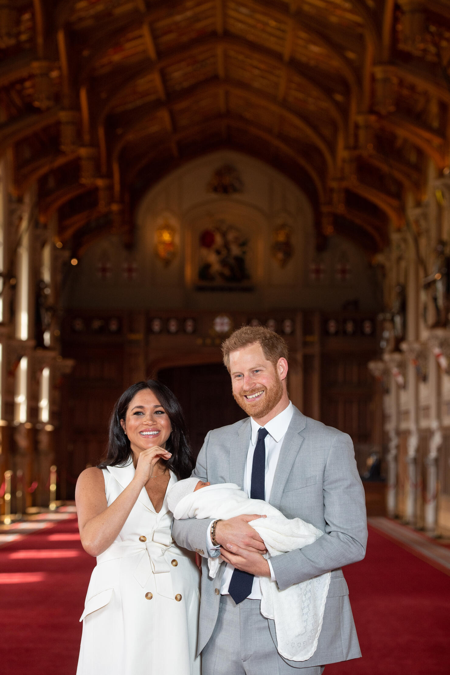 The Duke & Duchess Of Sussex Pose With Their Newborn Son