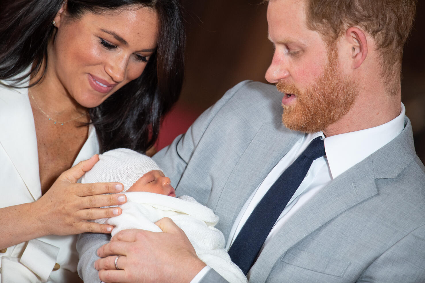 The Duke & Duchess Of Sussex Pose With Their Newborn Son