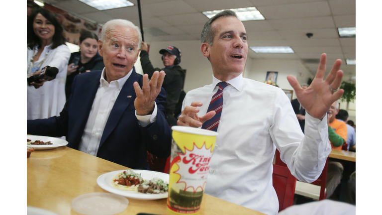 Democratic Presidential Candidate Joe Biden Campaigns In Los Angeles With L.A. Mayor Eric Garcetti