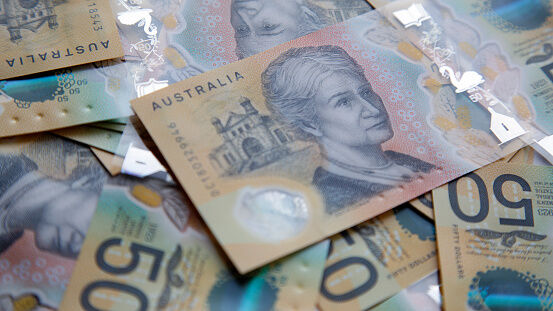 Pile of New Australian Fifty Dollar Banknotes - 2019