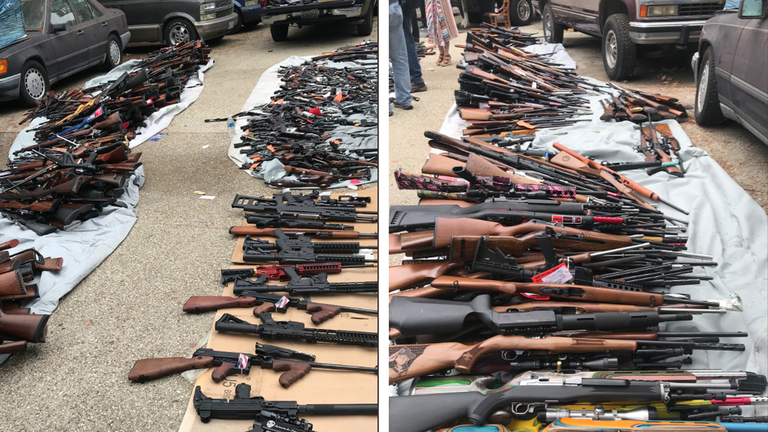 more than 1,000 guns seized from home in Los angeles