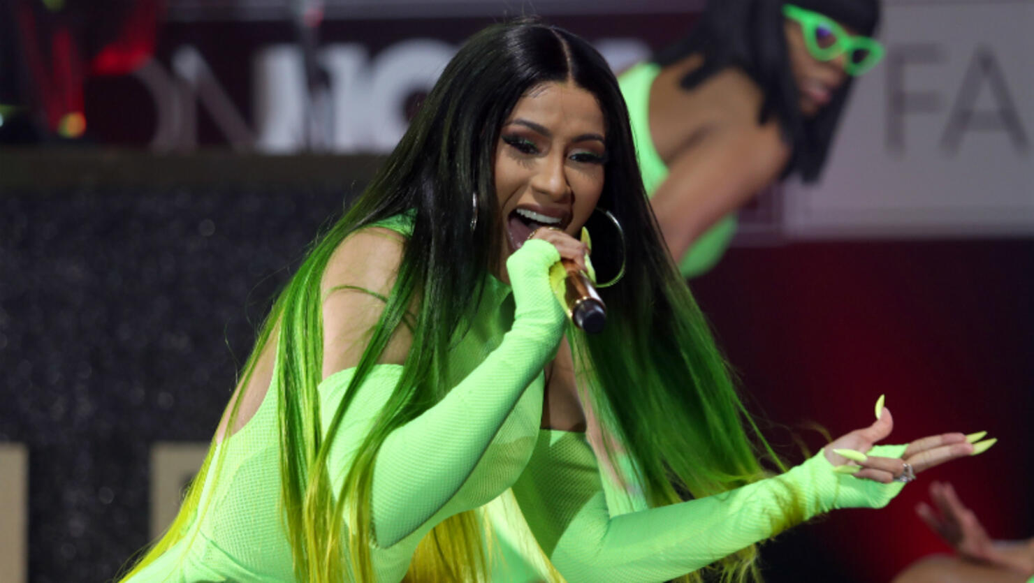 Cardi B Wears Neon Thong While Performing 'Old Town Road' With Lil Nas ...