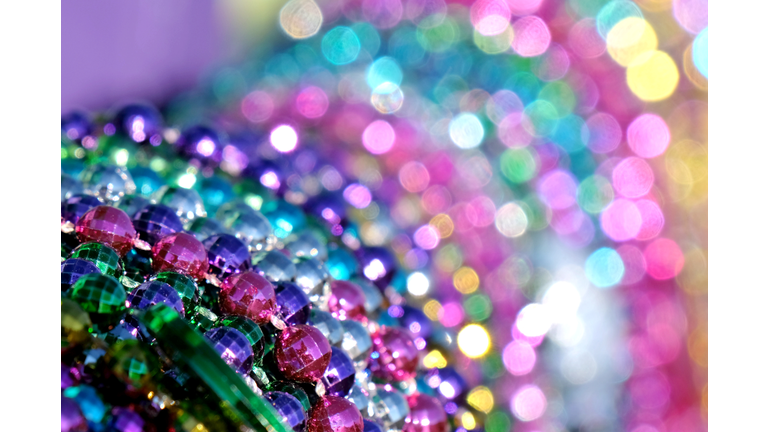 Colorful Mardi Gras Bead Bokeh