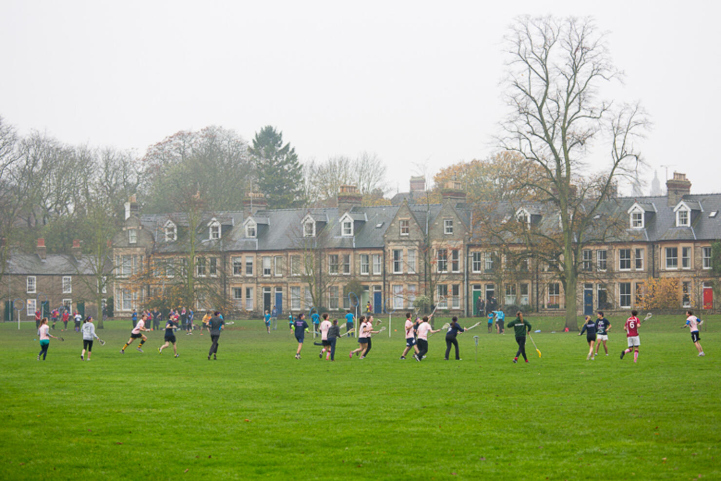 British Playing Quidditch In The Jesus Green Park Of Cambridge
