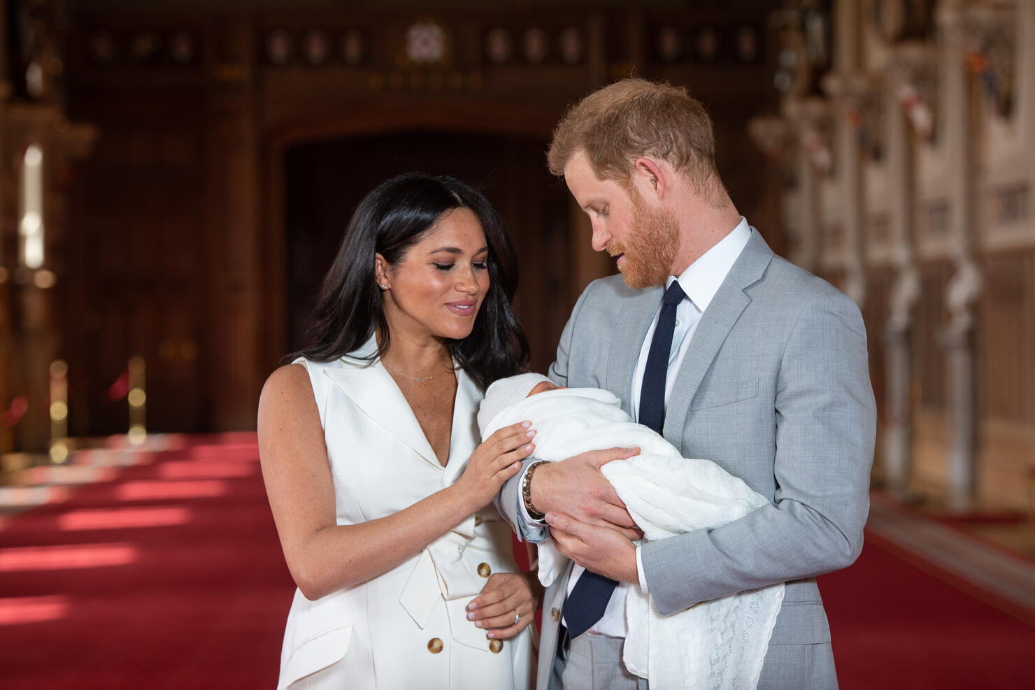 The Duke & Duchess Of Sussex Pose With Their Newborn Son