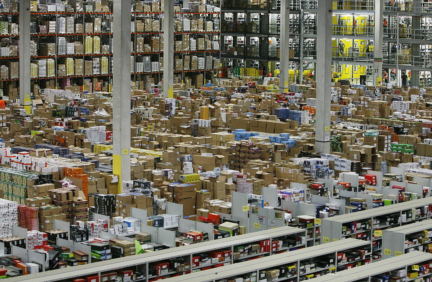 Workers go about their business at the o