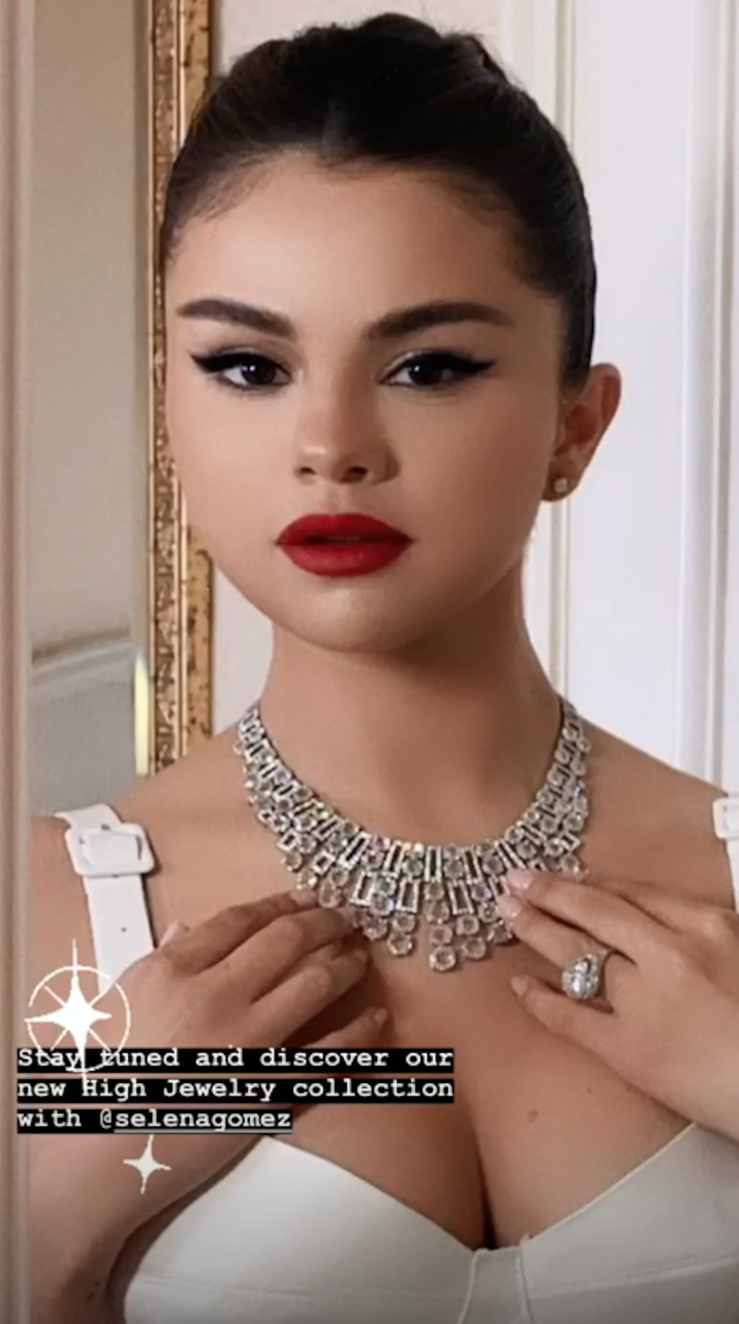 Selena Gomez makes her Cannes debut in a white Louis Vuitton ensemble and  88 Carat Bulgari diamond necklace