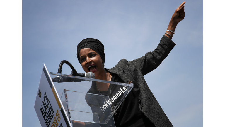 Rep. Ilhan Omar Holds A Rally Demanding Democratic Leadership Censure President Trump Over Inciting Violence
