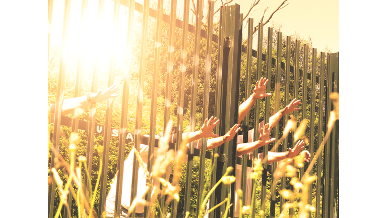 Border fence wall against illegal immigration