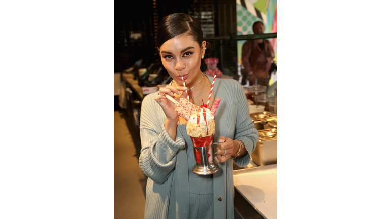 Vanessa Hudgens Celebrates Opening Of Black Tap Craft Burgers & Shakes At Disneyland Resort