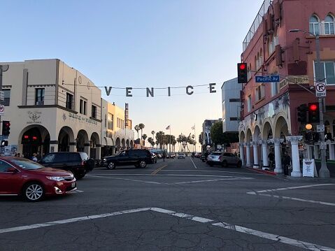 Walk on the boardwalk on Venice Beach, CA
