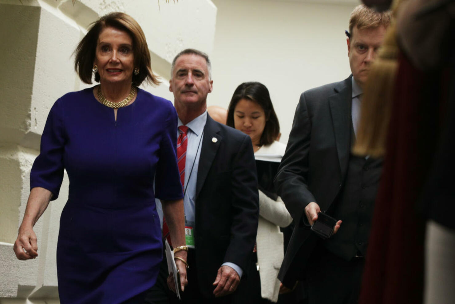 House Speaker Nancy Pelosi Meets With House Democrats Over Growing Calls For Impeachment