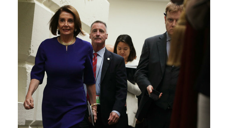 House Speaker Nancy Pelosi Meets With House Democrats Over Growing Calls For Impeachment