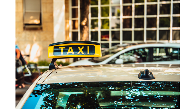 Detail of taxi sign