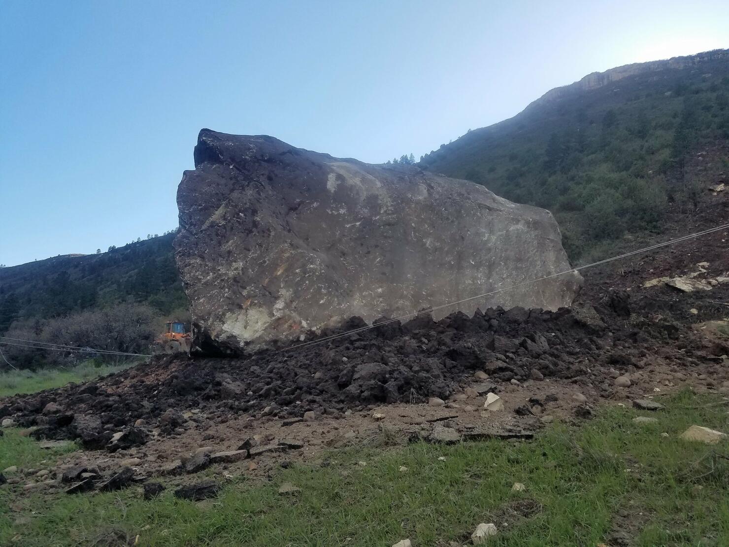 Massive boulder blocks Colorado highway
