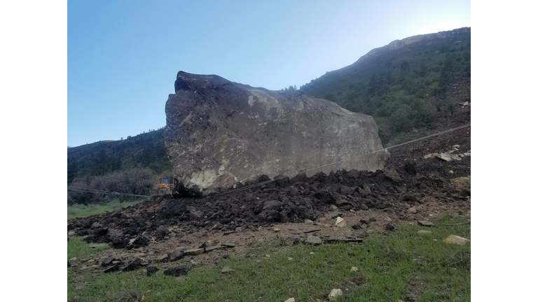 Massive boulder blocks Colorado highway